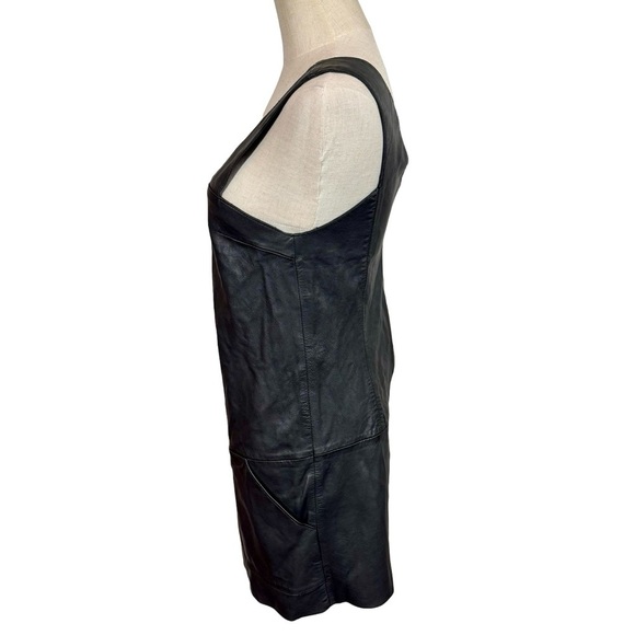 ba&sh Ludivine 100% Lambskin Leather Mini Dress Zip Jumper - Picture 10 of 14